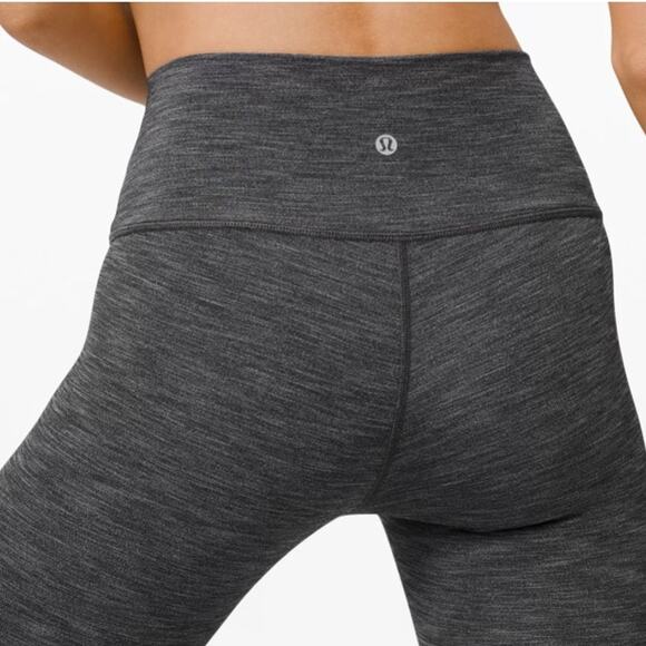Lululemon Wunder Under Gray Heathered Leggings High Rise Size 6 - Picture 3 of 8
